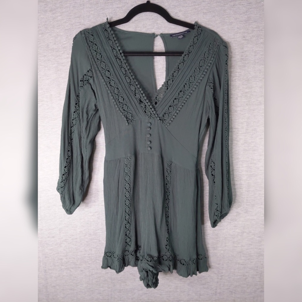 👯‍♀️Host Pick⚡️American Eagle Long Sleeve Lace Romper - Picture 5 of 10